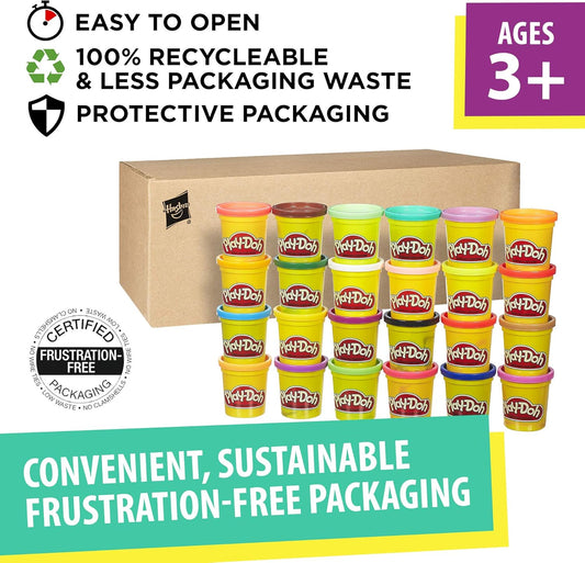 Play-Doh Modeling Compound 24-Pack Case of Colors Non-Toxic 3 Oz Cans of Assort. Colors