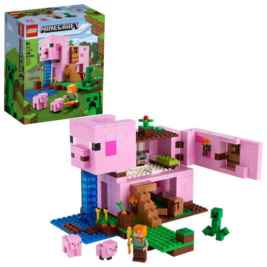 LEGO Minecraft The Pig House 21170 with Alex Creeper and 2 Pig Figures Animal Building