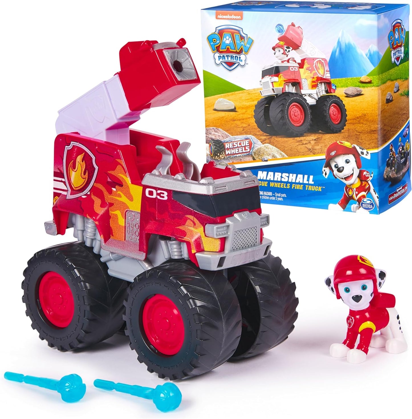 Paw Patrol Rescue Wheels Marshall's Firetruck Toy Truck with Projectile Launcher and