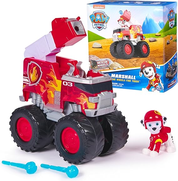 Paw Patrol Rescue Wheels Marshall's Firetruck Toy Truck with Projectile Launcher and