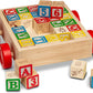 Melissa & Doug Melissa Doug Classic ABC Wooden Block Cart Educational Toy With 30 1-Inch
