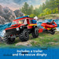 LEGO City 4x4 Fire Truck with Rescue Boat Toy for Pretend Play Toy for Boys and Girls