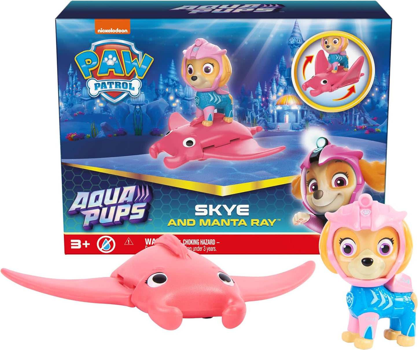 PAW Patrol Aqua Pups Skye and Manta Ray Action Figures Set for Ages 3 and up