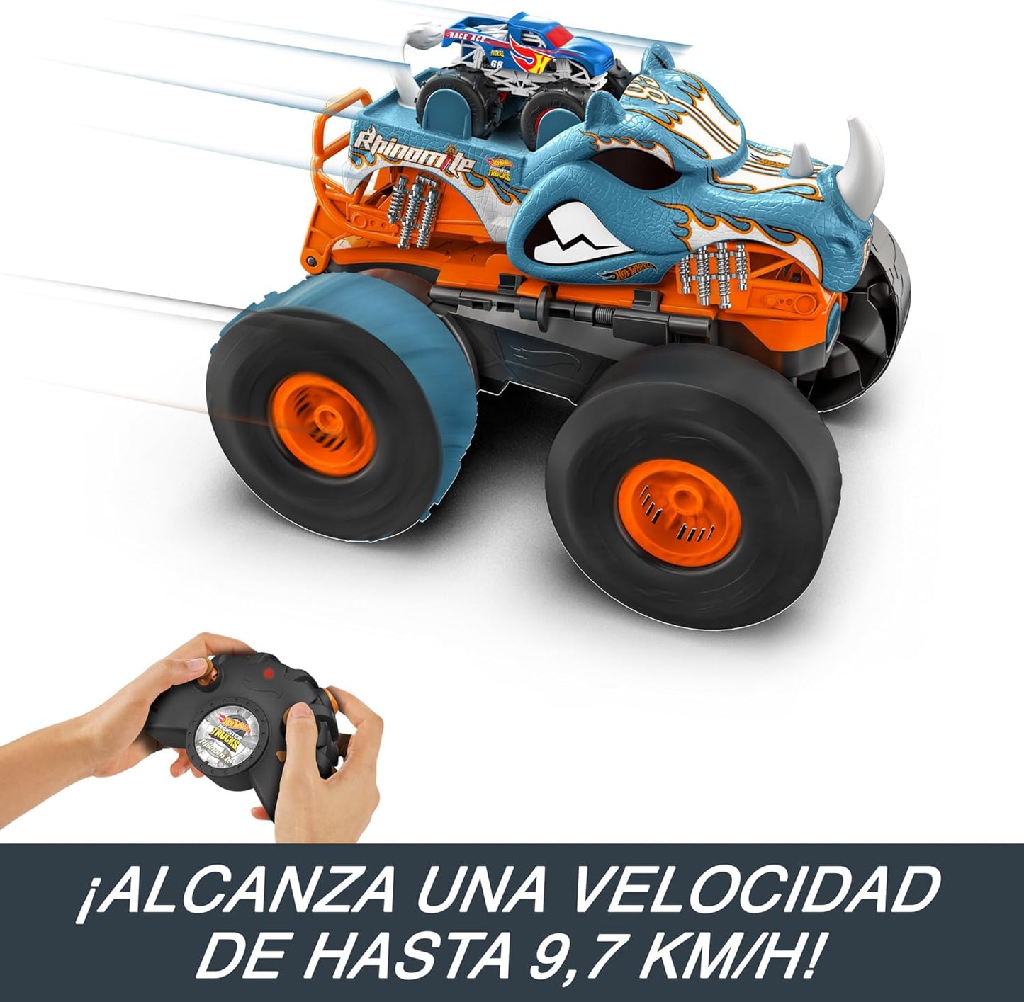 Hot Wheels Monster Trucks RC Toy Remote-Control Transforming Rhinomite in 112 Scale 164