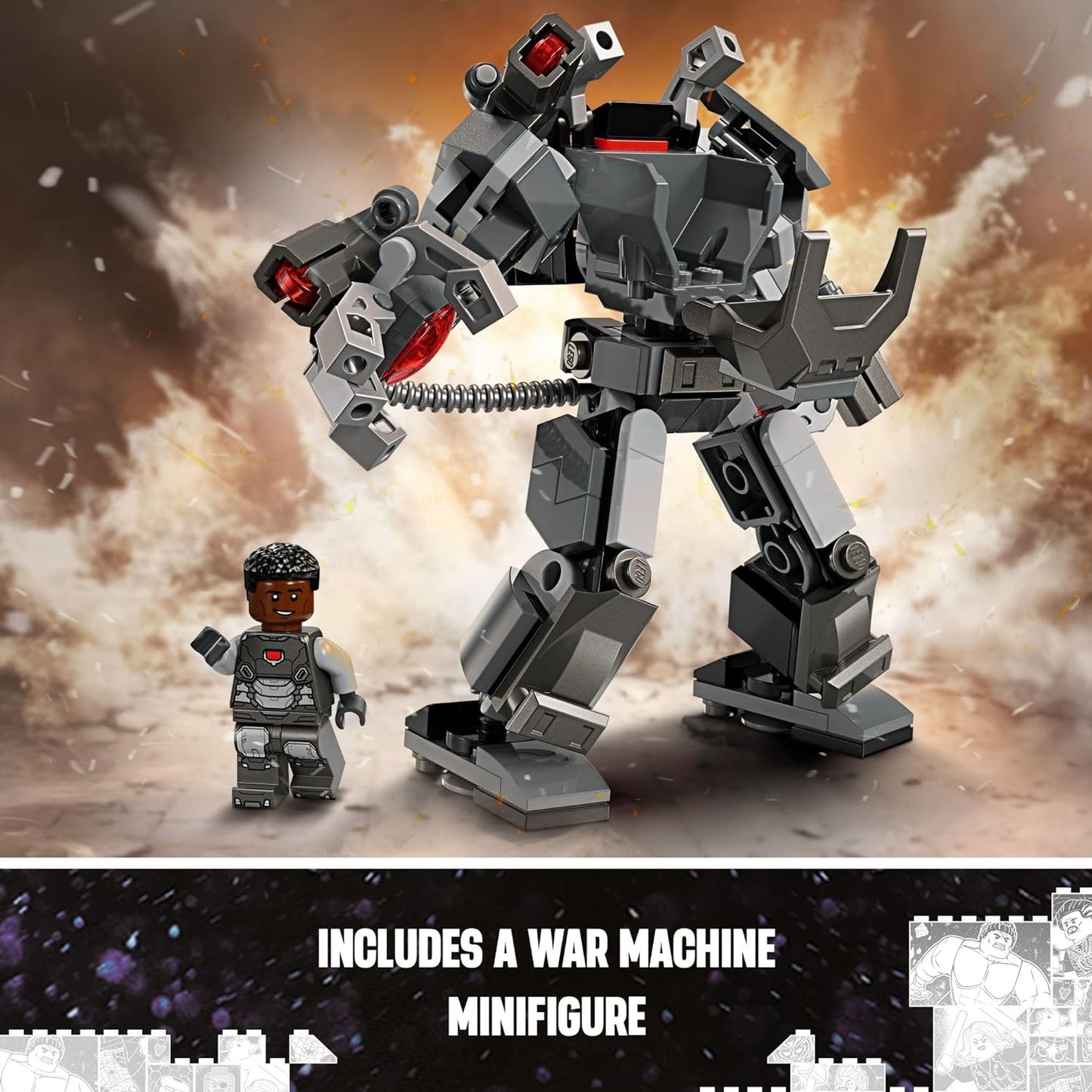 LEGO Marvel War Machine Mech Armor Buildable Marvel Action Figure Toy for with 3 Stud