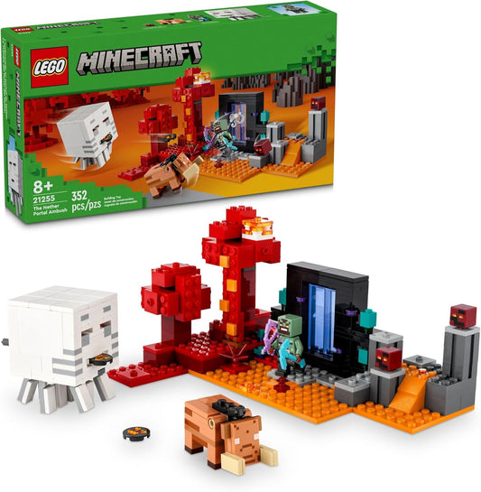 LEGO Minecraft The Nether Portal Ambush Adventure Set Building Toy for with Minecraft