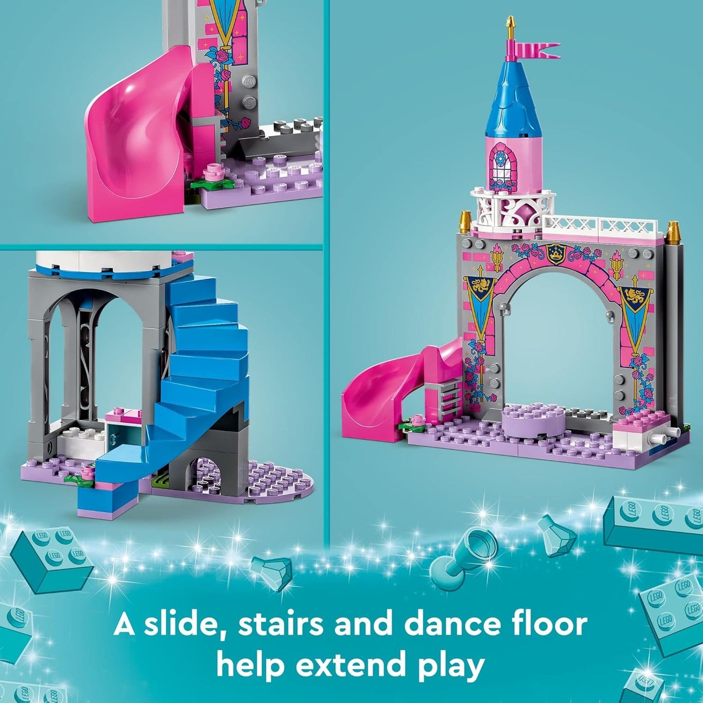 LEGO Disney Princess Aurora's Castle Building Toy Set 43211 Disney Princess Toy with Sleeping Beauty Prince Philip and Maleficent Mini-Doll