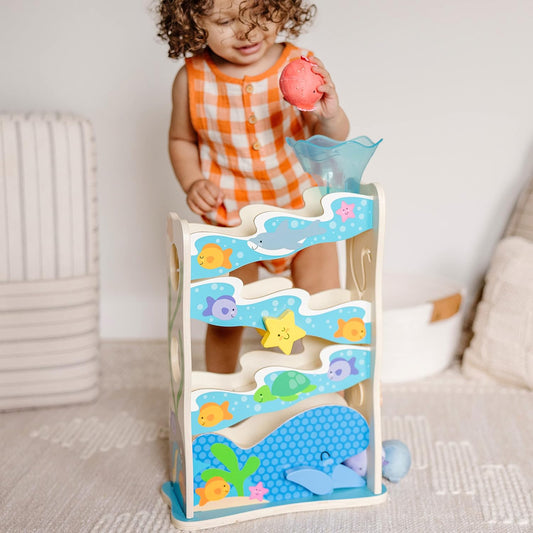 Melissa & Doug Melissa Doug Rollables Wooden Ocean Slide Infant and Toddler Toy 5 Pieces