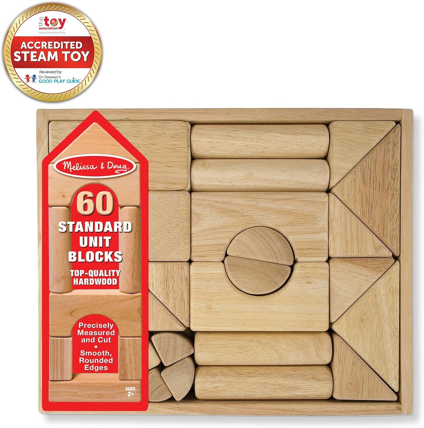 Melissa & Doug Melissa Doug Standard Unit Solid-Wood Building Blocks With Wooden Storage