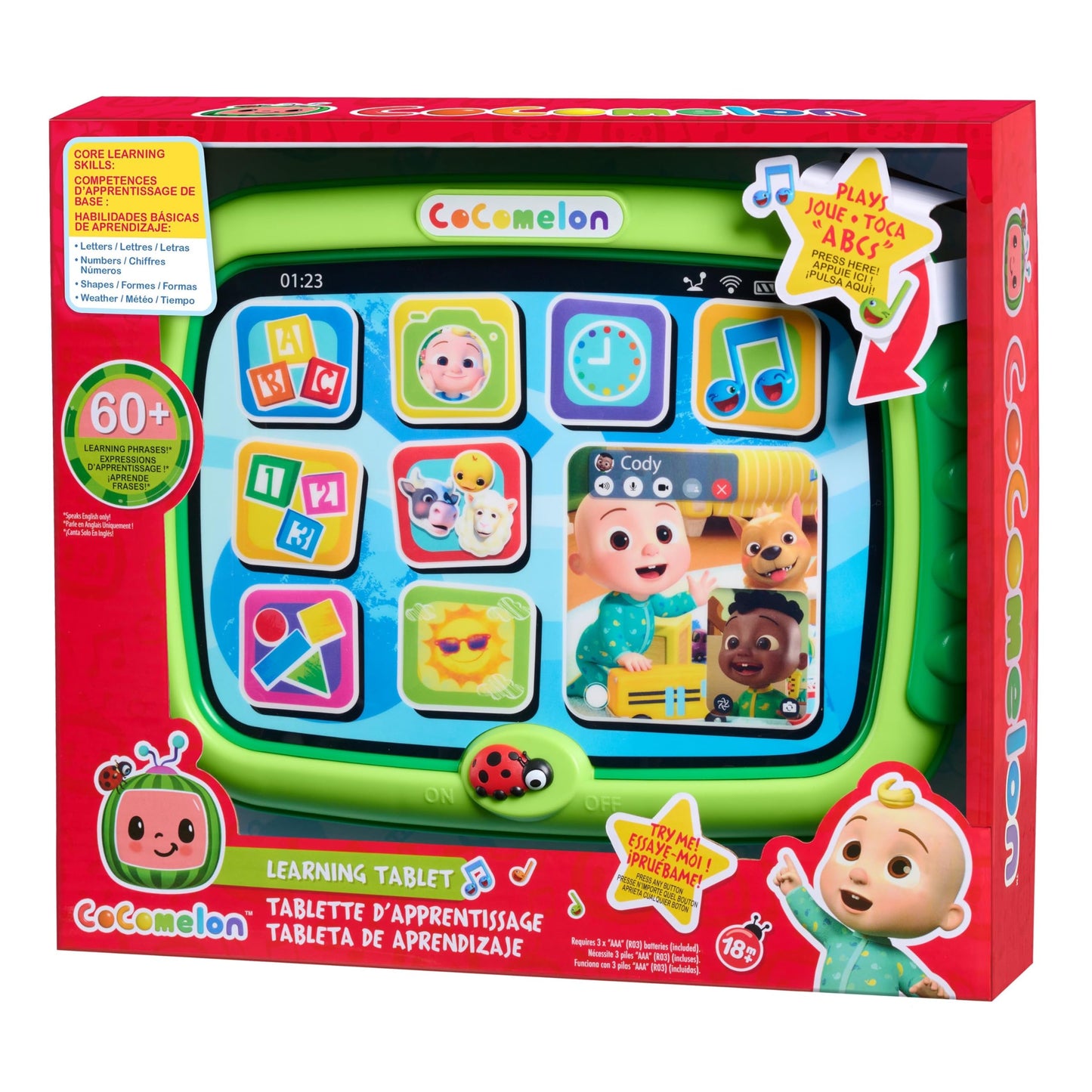 Just Play CoComelon Learning Tablet 60 Learning Phrases Sing-Along to The The Alphabet