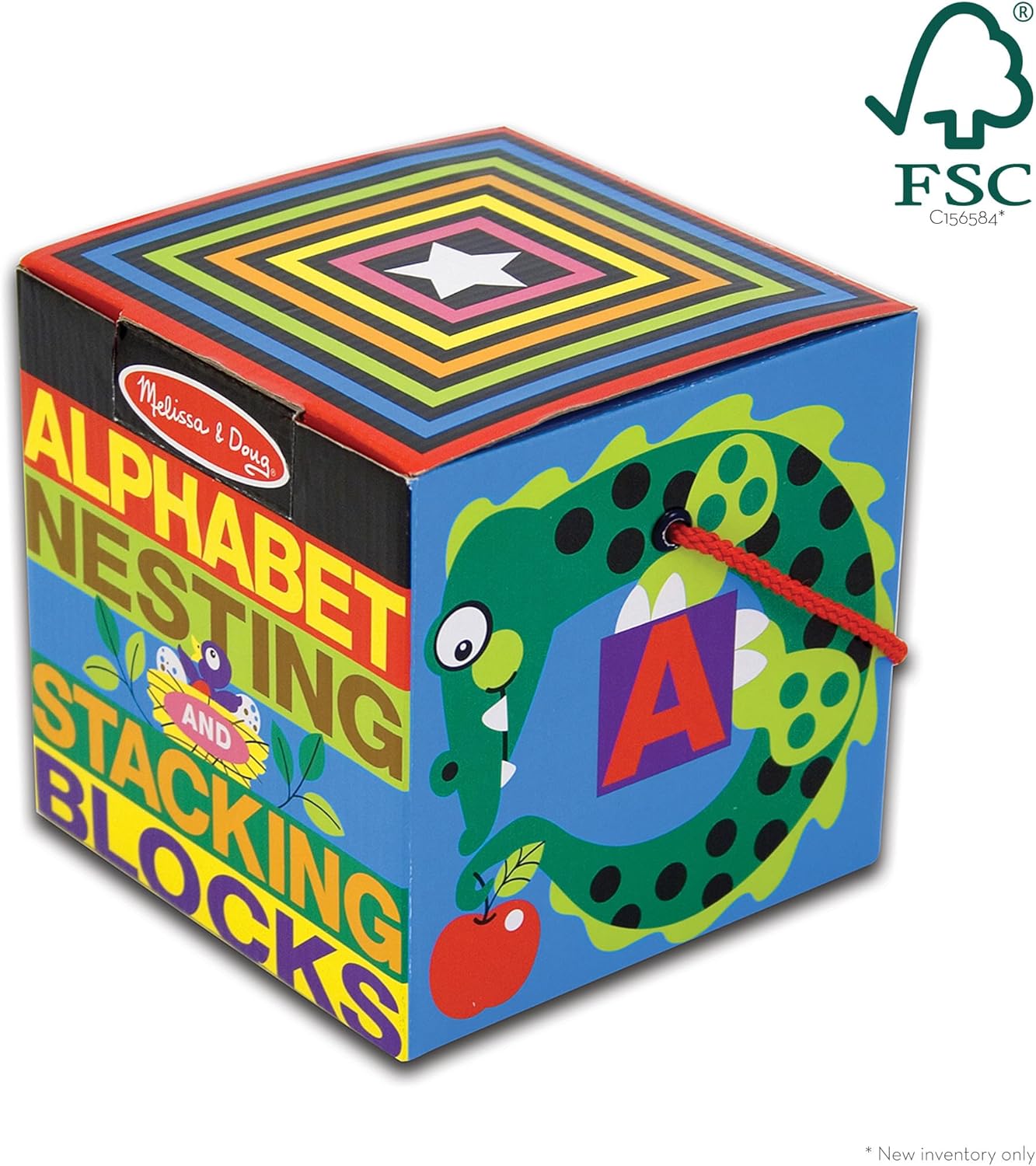 Melissa & Doug Melissa Doug Deluxe 10-Piece Alphabet Nesting and Stacking Blocks - FSC