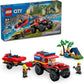 LEGO City 4x4 Fire Truck with Rescue Boat Toy for Pretend Play Toy for Boys and Girls