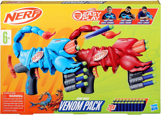 Nerf Wild Venompack Includes 2 Easy Play Nerf Blasters Scorpion Designs 20 Nerf Elite