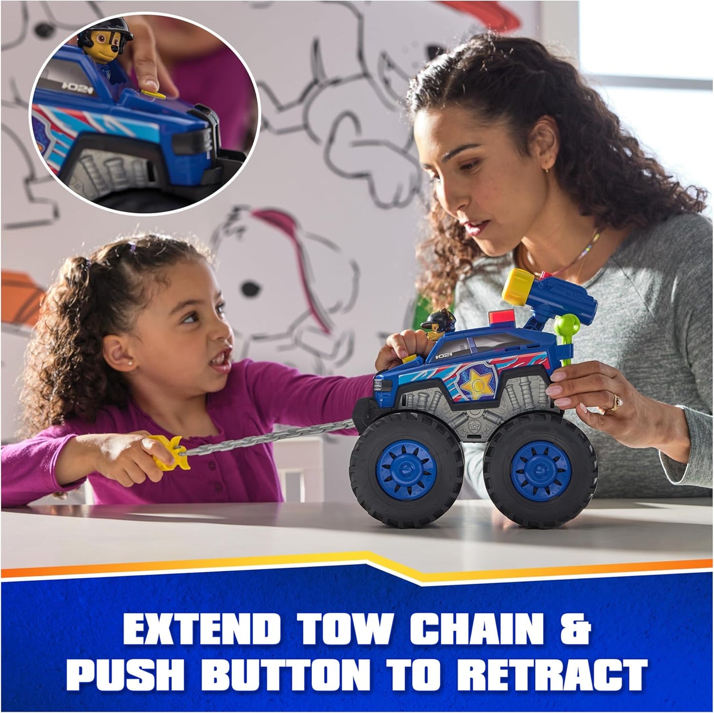 Paw Patrol Rescue Wheels Chase's Power Haulin' Cruiser Toy Truck with Launcher Motorized