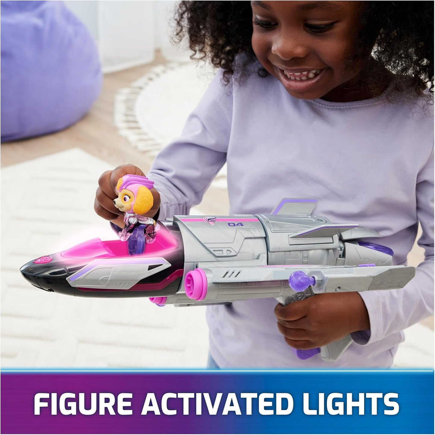 Paw Patrol The Mighty Movie Transforming Rescue Jet with Skye Mighty Pups Action Figure