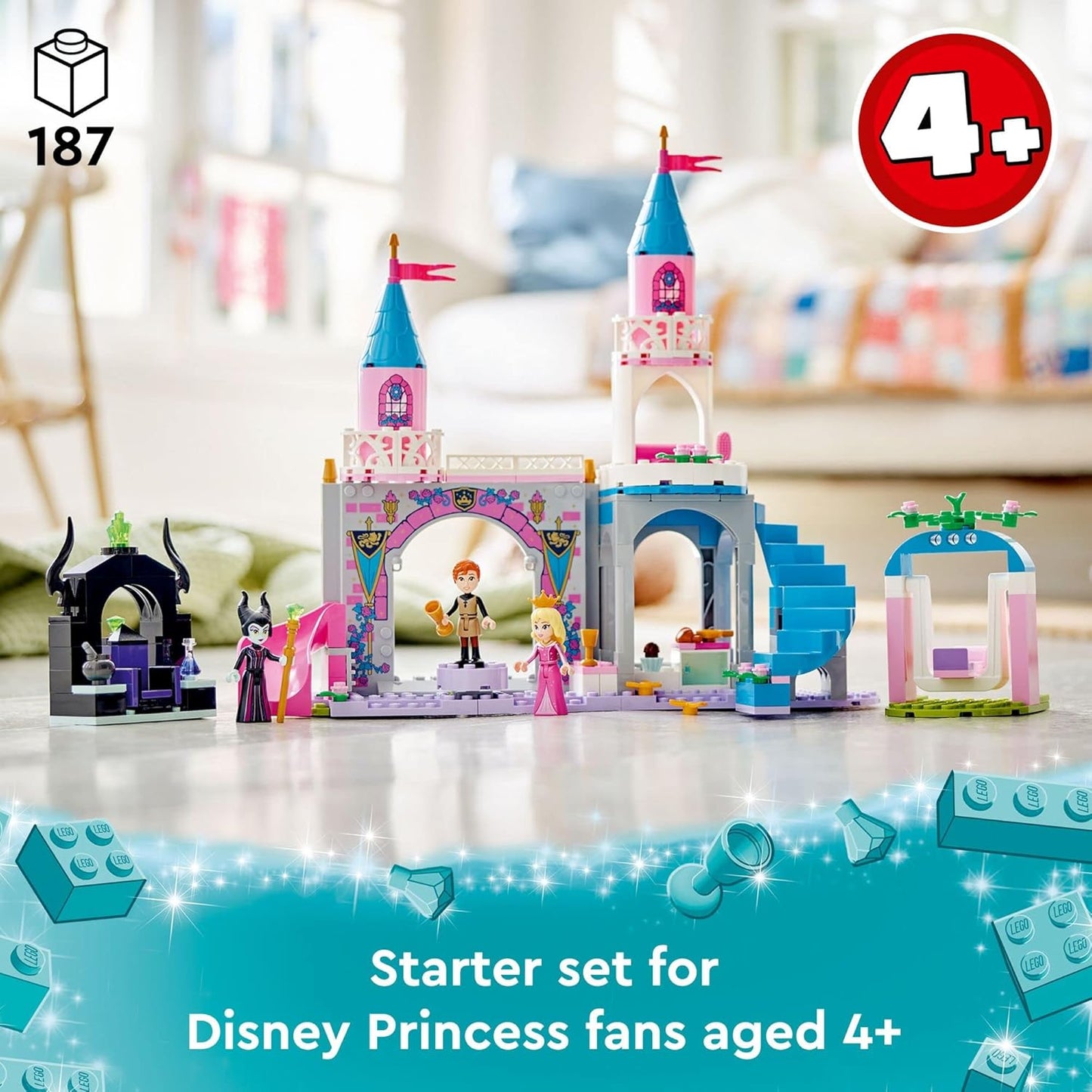 LEGO Disney Princess Aurora's Castle Building Toy Set 43211 Disney Princess Toy with Sleeping Beauty Prince Philip and Maleficent Mini-Doll