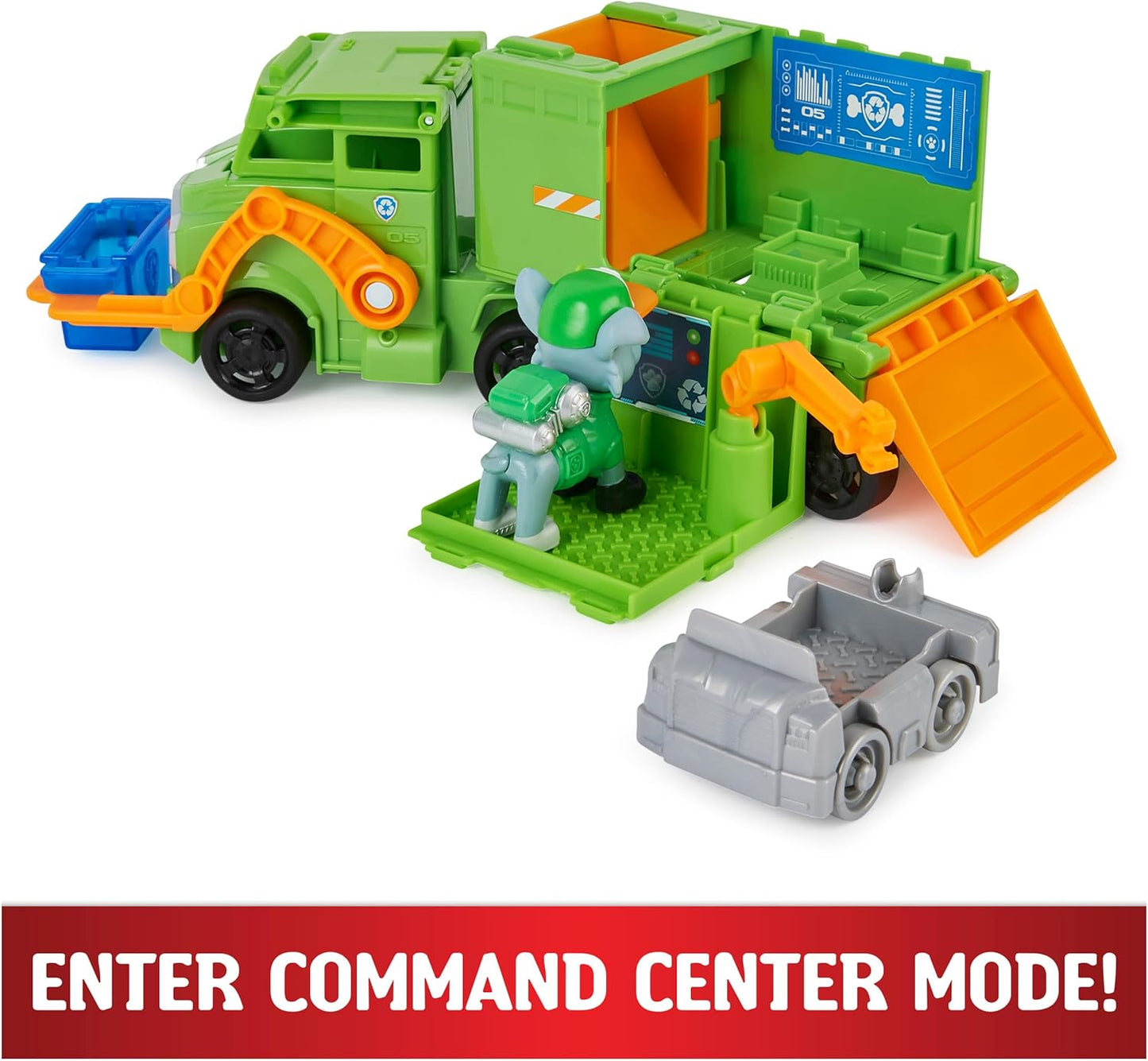 Paw Patrol Big Truck Pup's Rocky Transforming Toy Trucks with Action Figure for Ages 3