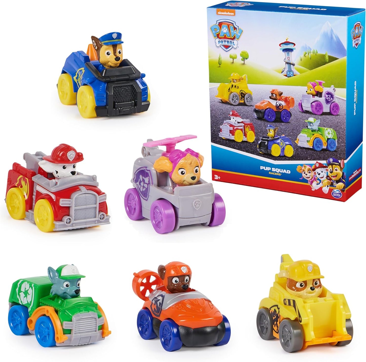 Paw Patrol Pup Squad Racers 6-Piece Vehicle Gift Set for Boys Girls