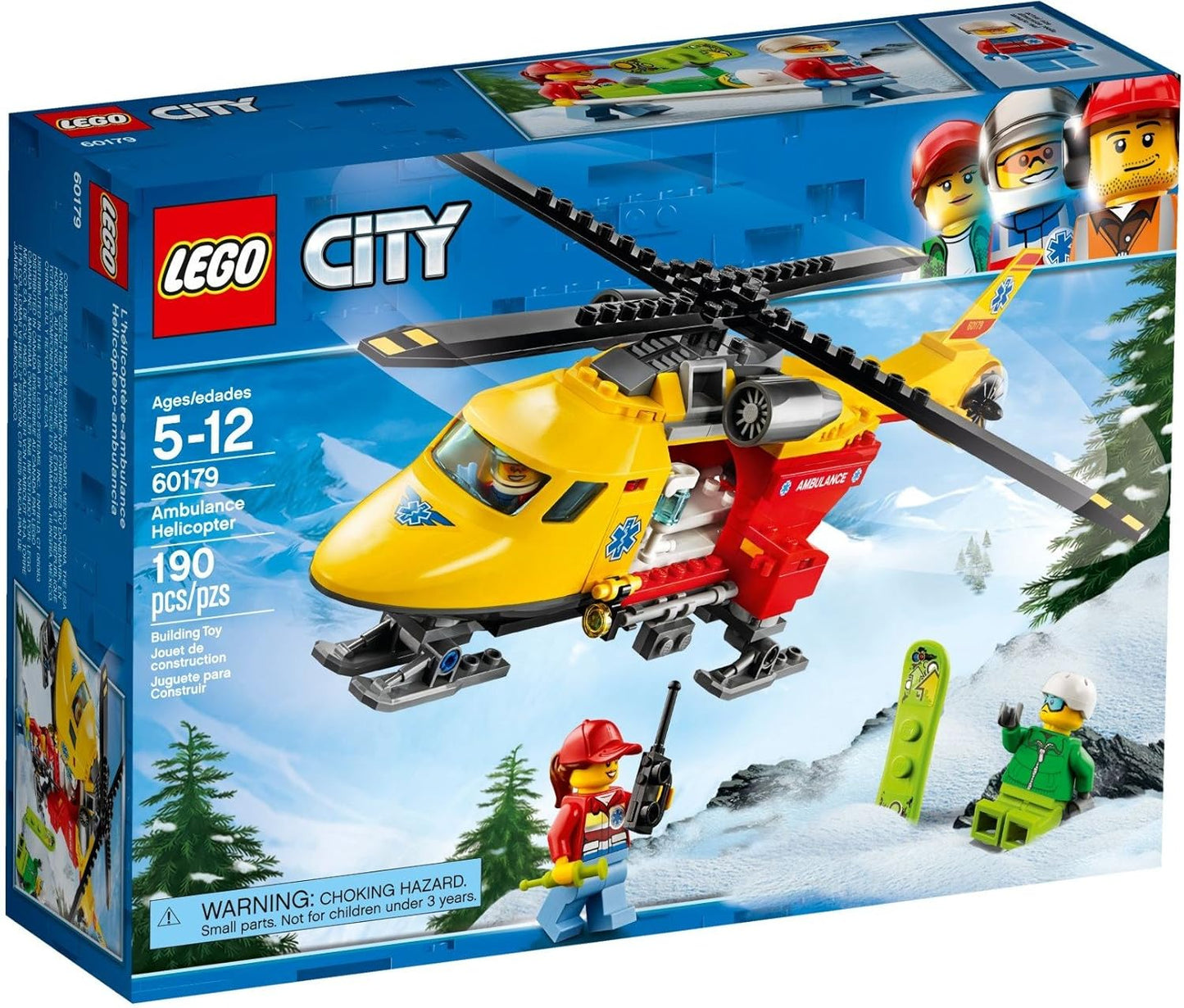 LEGO City Ambulance Helicopter 60179 Building Kit, New 2019 (190 Pieces)