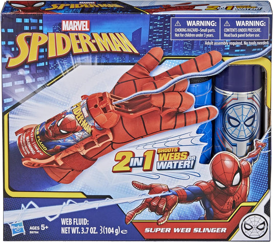 Marvel Spider-Man Super Web Slinger 2-In-1 Shoots Webs or Water Web Shooter Toy Role-Play