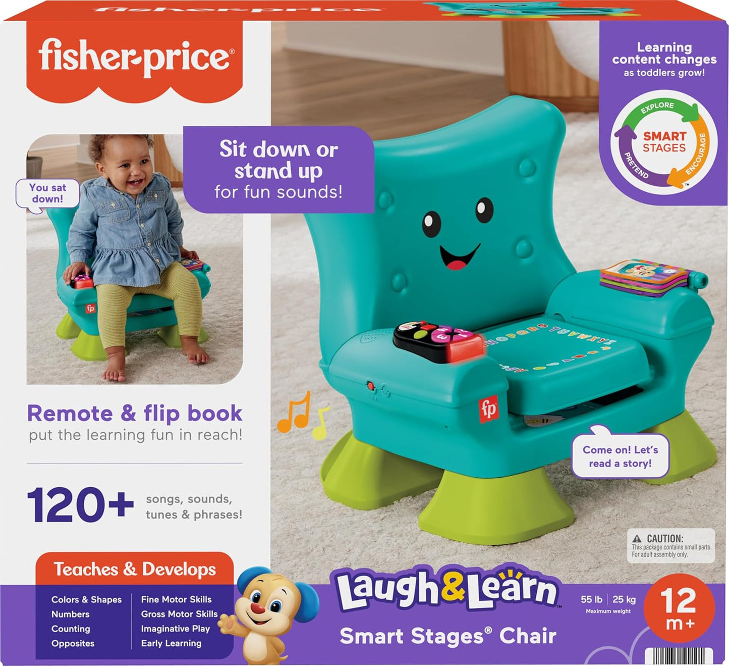 Fisher-Price Toddler Learning Toy Laugh Learn Smart Stages Chair with Music Lights