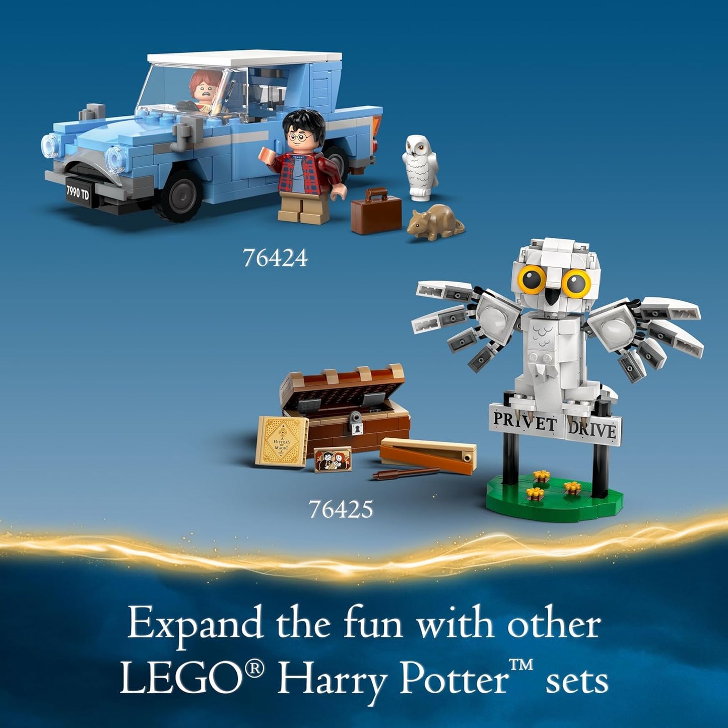 LEGO Harry Potter Flying Ford Anglia Buildable Car Toy with 2 Minifigures for Role Play Fantasy Playset