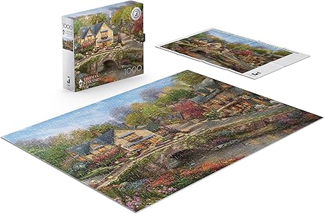 CEACO Thomas Kinkade - Summer in Cobblestone Village  1000 Piece Jigsaw Puzzle