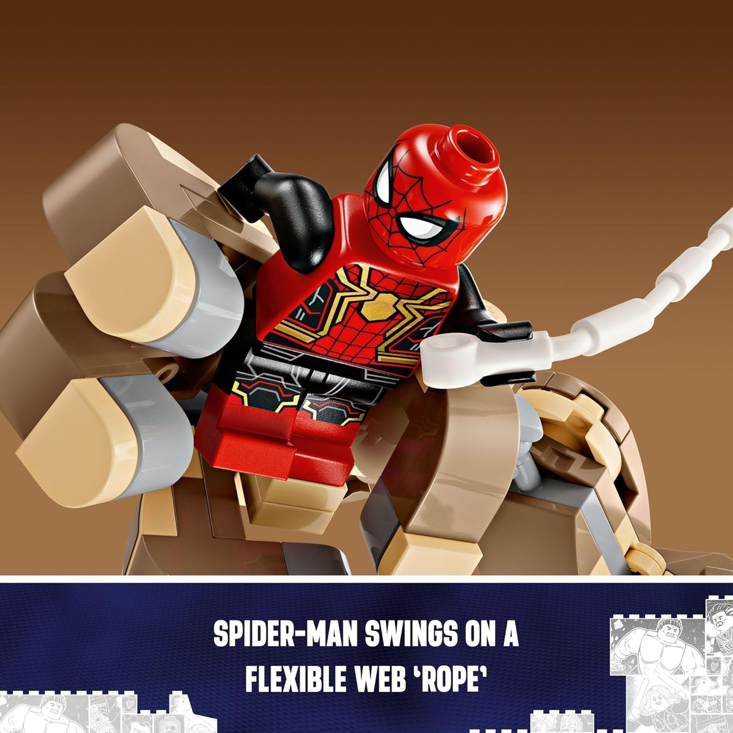 LEGO Marvel Spider-Man vs. Sandman Final Battle Building Toy Set with Spider-Man Figure