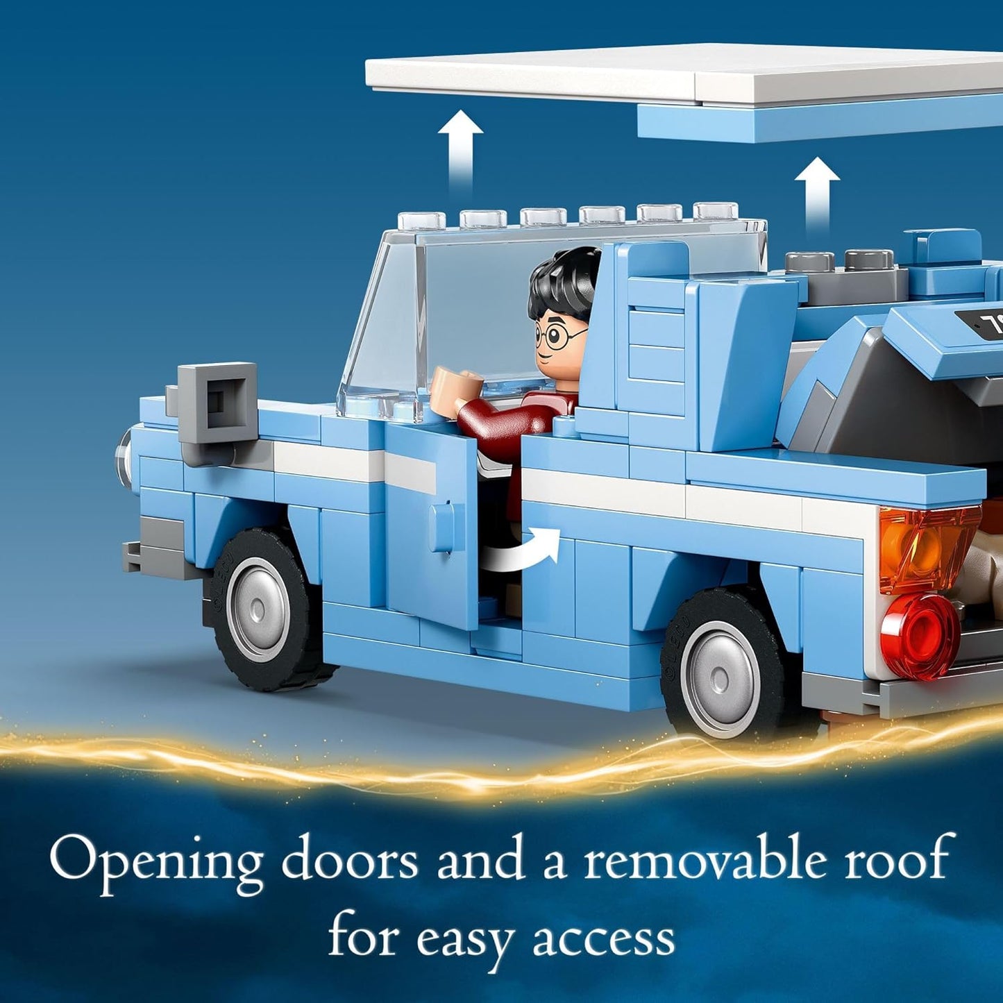 LEGO Harry Potter Flying Ford Anglia Buildable Car Toy with 2 Minifigures for Role Play Fantasy Playset