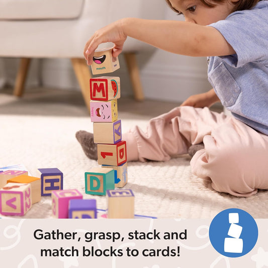 Melissa & Doug Ms. Rachel Melissa Doug Letter Number and Game Wooden Learning Blocks with