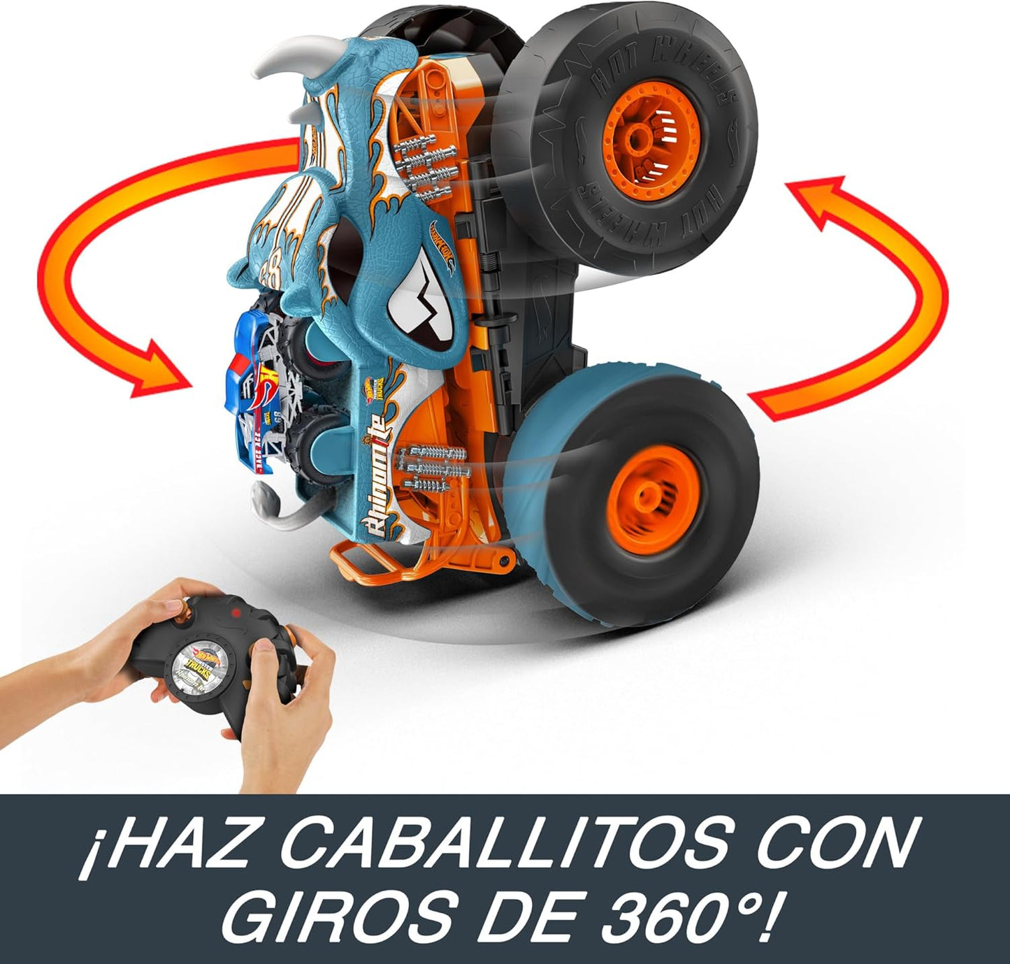 Hot Wheels Monster Trucks RC Toy Remote-Control Transforming Rhinomite in 112 Scale 164