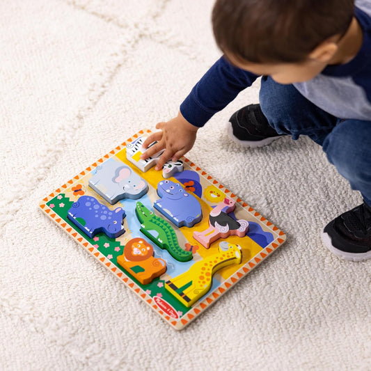 Melissa & Doug Melissa Doug Safari Wooden Chunky Puzzle - 8 Pieces - FSC Certified