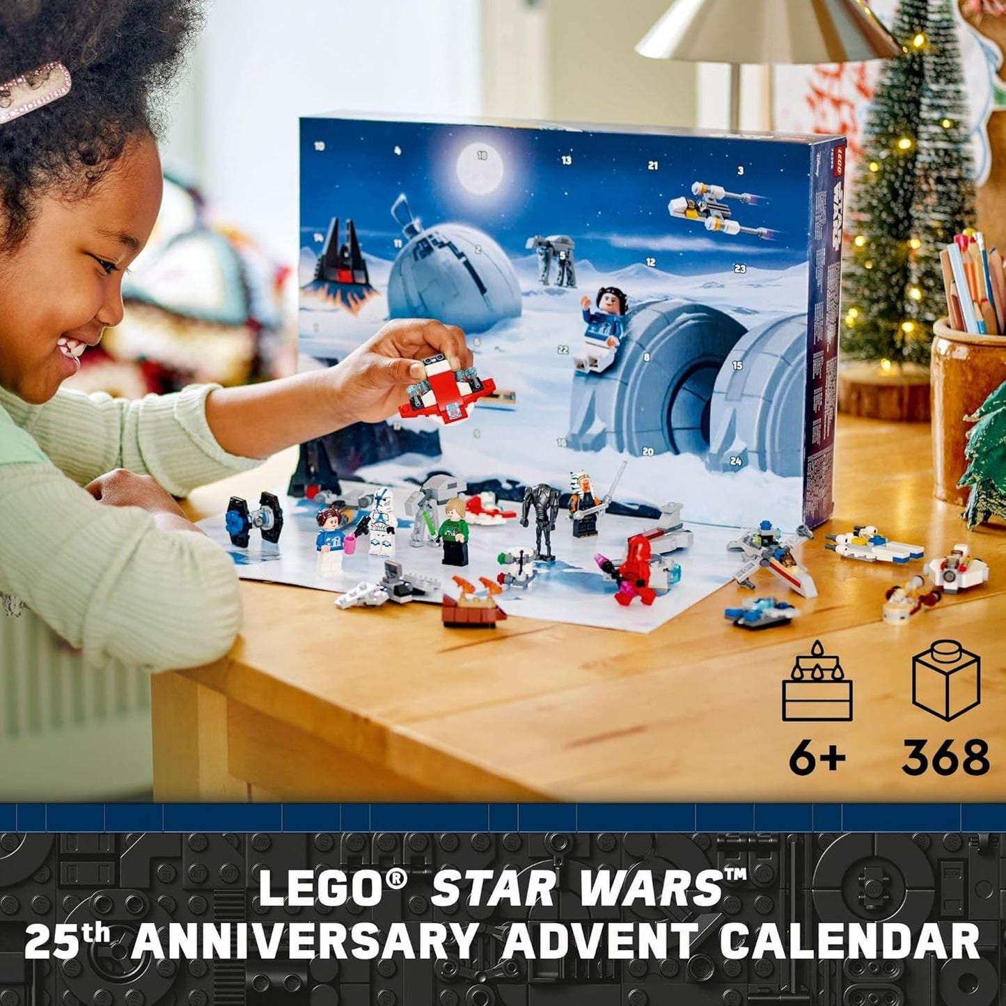 LEGO Star Wars Advent Calendar 2024 for Kids - Christmas Advent Calendar W/ 18 Mini Builds & 5 Minifigures, Ages 6+ - Gift Idea for Boys & Girls - 75395