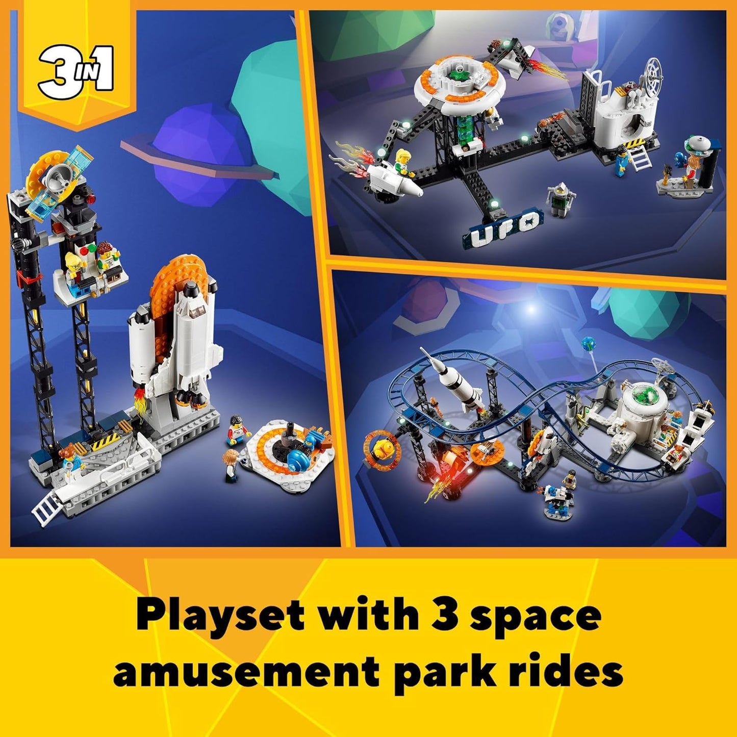 LEGO Creator 3 in 1 Space Roller Coaster Building Toy Set