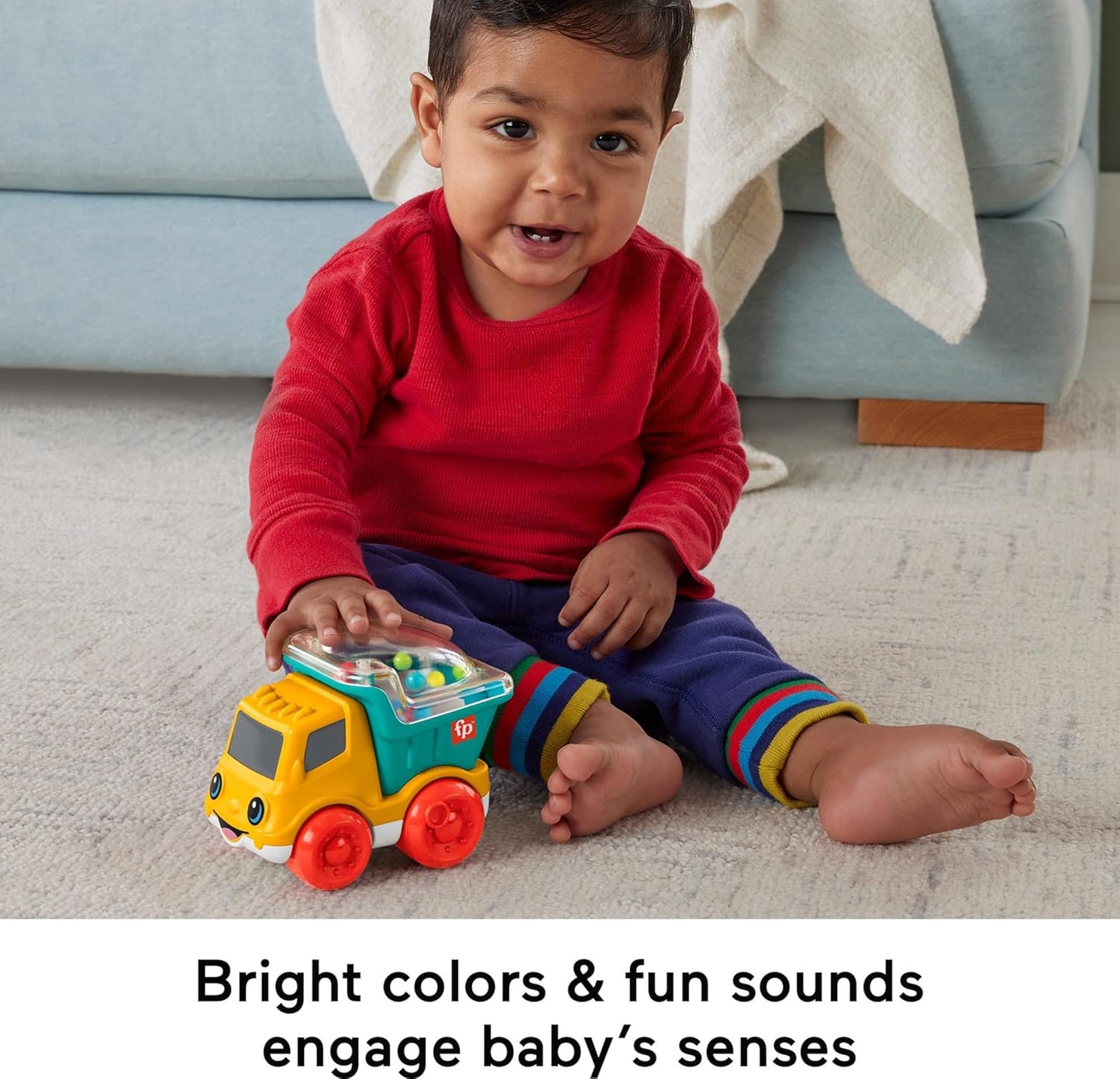 Fisher-Price Baby Toy Poppity Pop Dump Truck Push-Along Vehicle