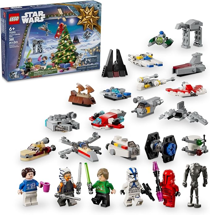 LEGO Star Wars Advent Calendar 2024 for Kids - Christmas Advent Calendar W/ 18 Mini Builds & 5 Minifigures, Ages 6+ - Gift Idea for Boys & Girls - 75395