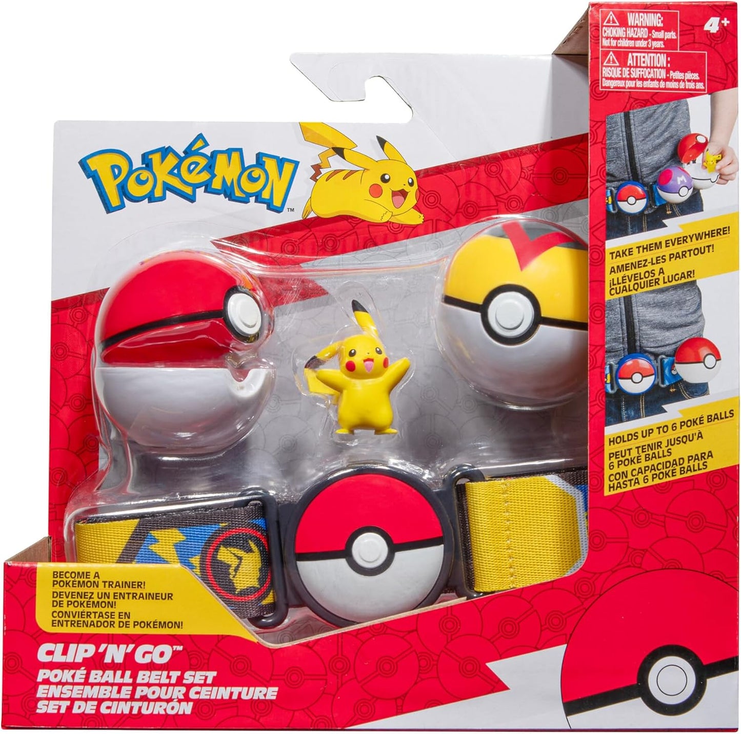 Pokemon Pikachu Clip 'N' Go Belt Set - 2-Inch Pikachu Battle Figure with Clip 'N' Go Belt
