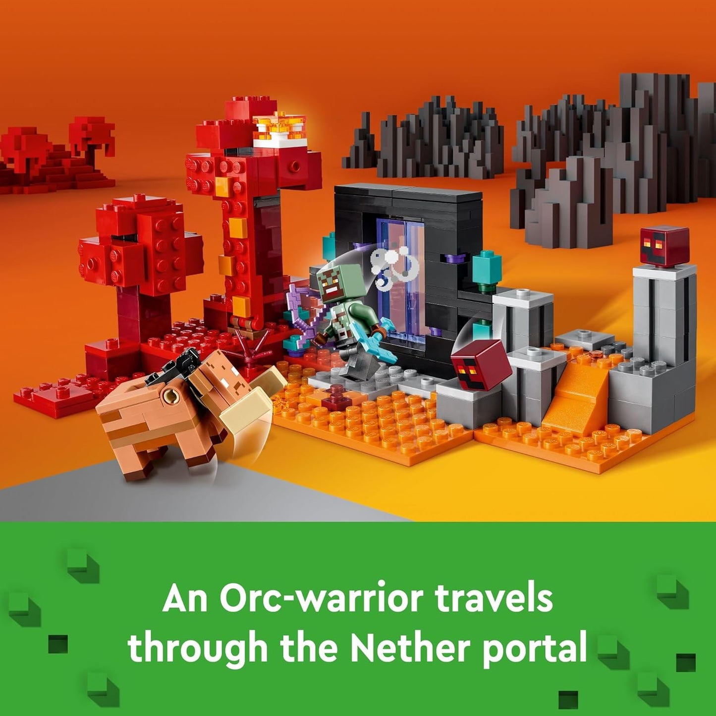LEGO Minecraft The Nether Portal Ambush Adventure Set Building Toy for with Minecraft