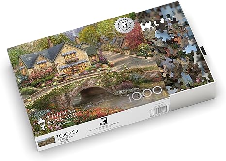 CEACO Thomas Kinkade - Summer in Cobblestone Village  1000 Piece Jigsaw Puzzle