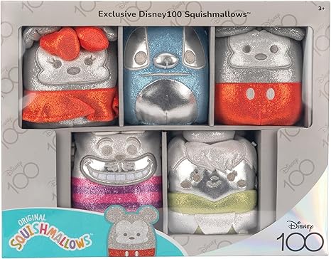 Squishmallows Original Disney100 5-Inch 5-Pack Plush Box Set