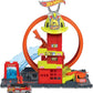 Hot Wheels City Toy Car Track Set Super Loop Fire Station 164 Scale Firetruck Connects to