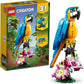 LEGO Creator 3 in 1 Exotic Parrot Building Toy Set Transforms to 3 Different Animal