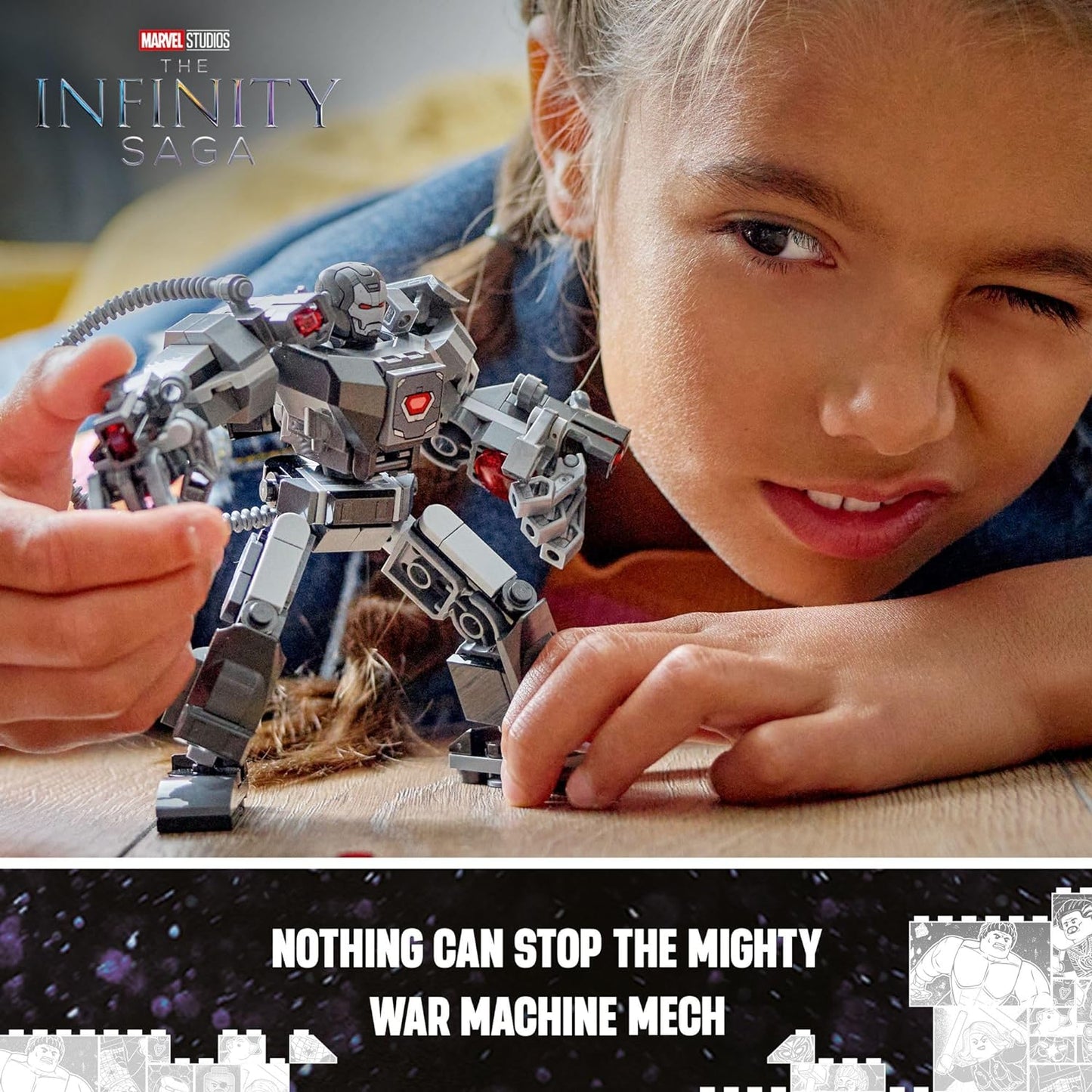 LEGO Marvel War Machine Mech Armor Buildable Marvel Action Figure Toy for with 3 Stud