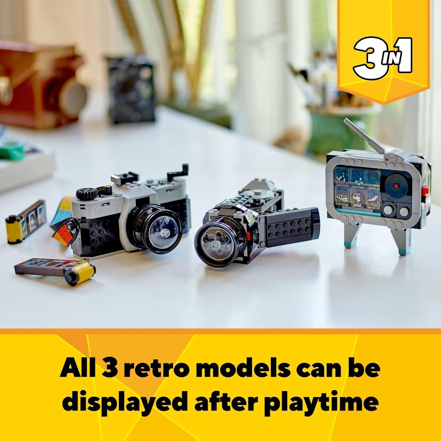 LEGO Creator 3 in 1 Retro Camera Toy Transforms from Toy Camera to Retro Video Camera to