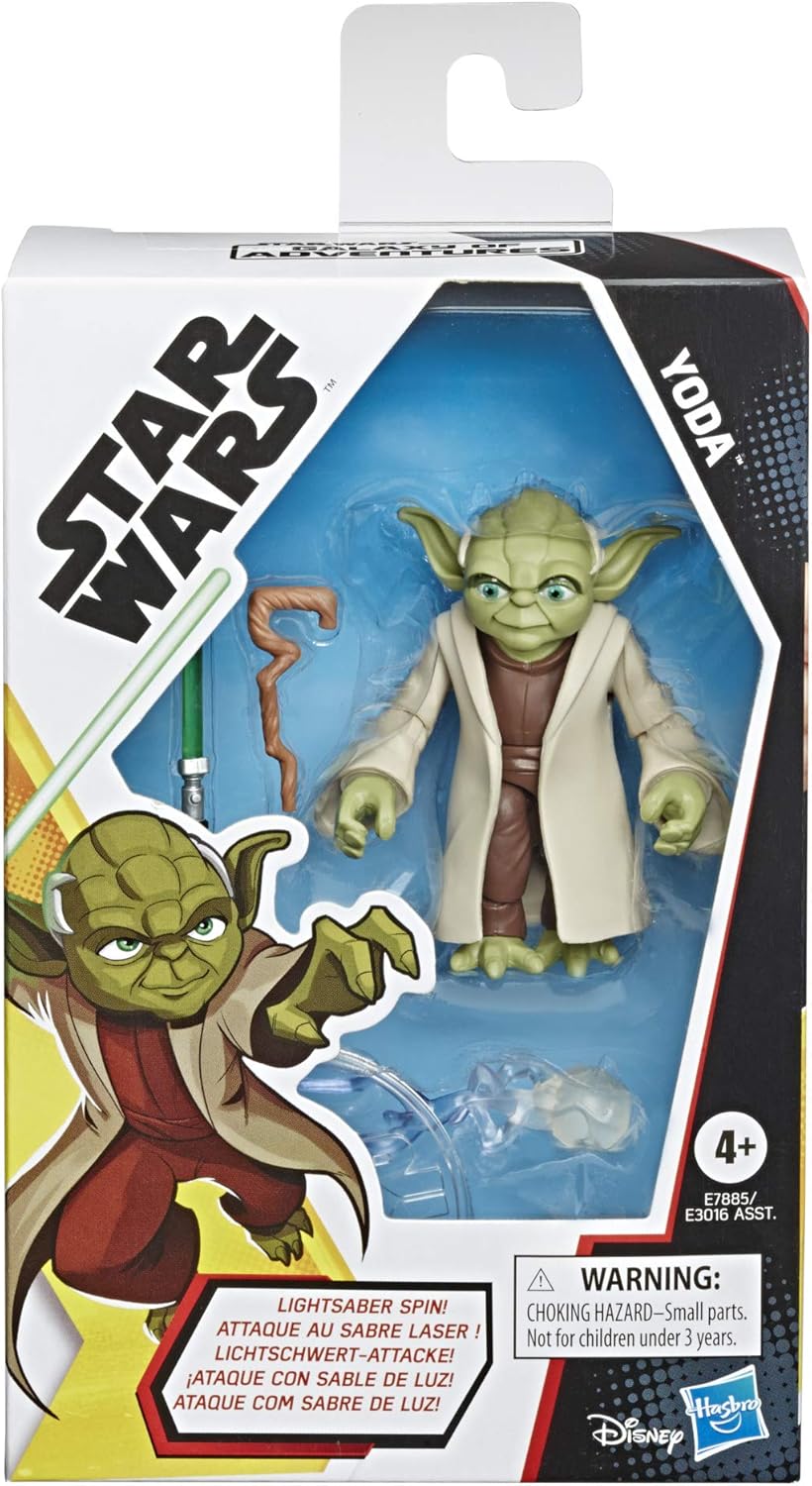 STAR WARS Galaxy of Adventures Yoda 5" Action Figure with Lightsaber - Toys for Ages 4+