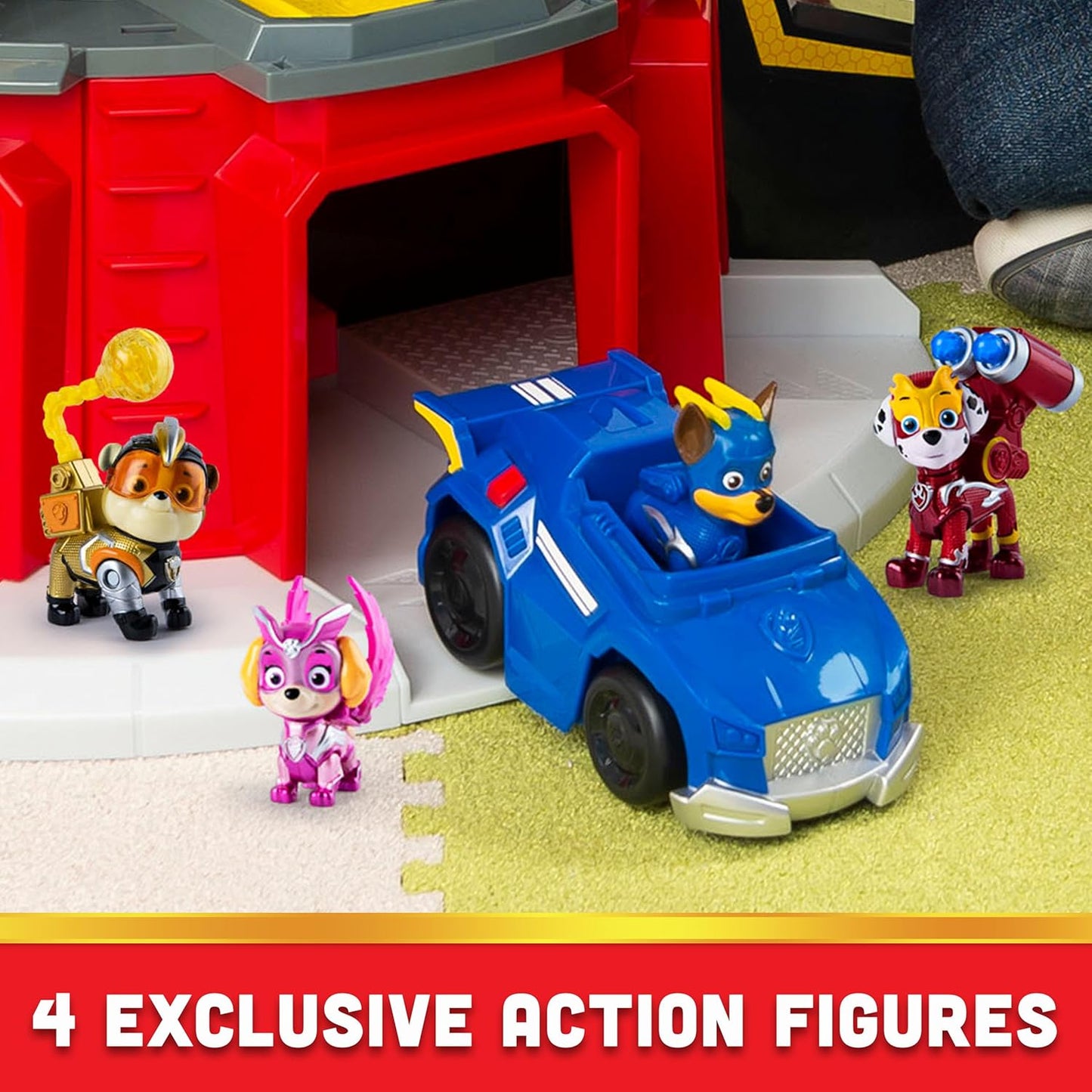 Paw Patrol Mighty Lookout Tower with 4 Bonus Action Figures Toy Car Lights and Sounds