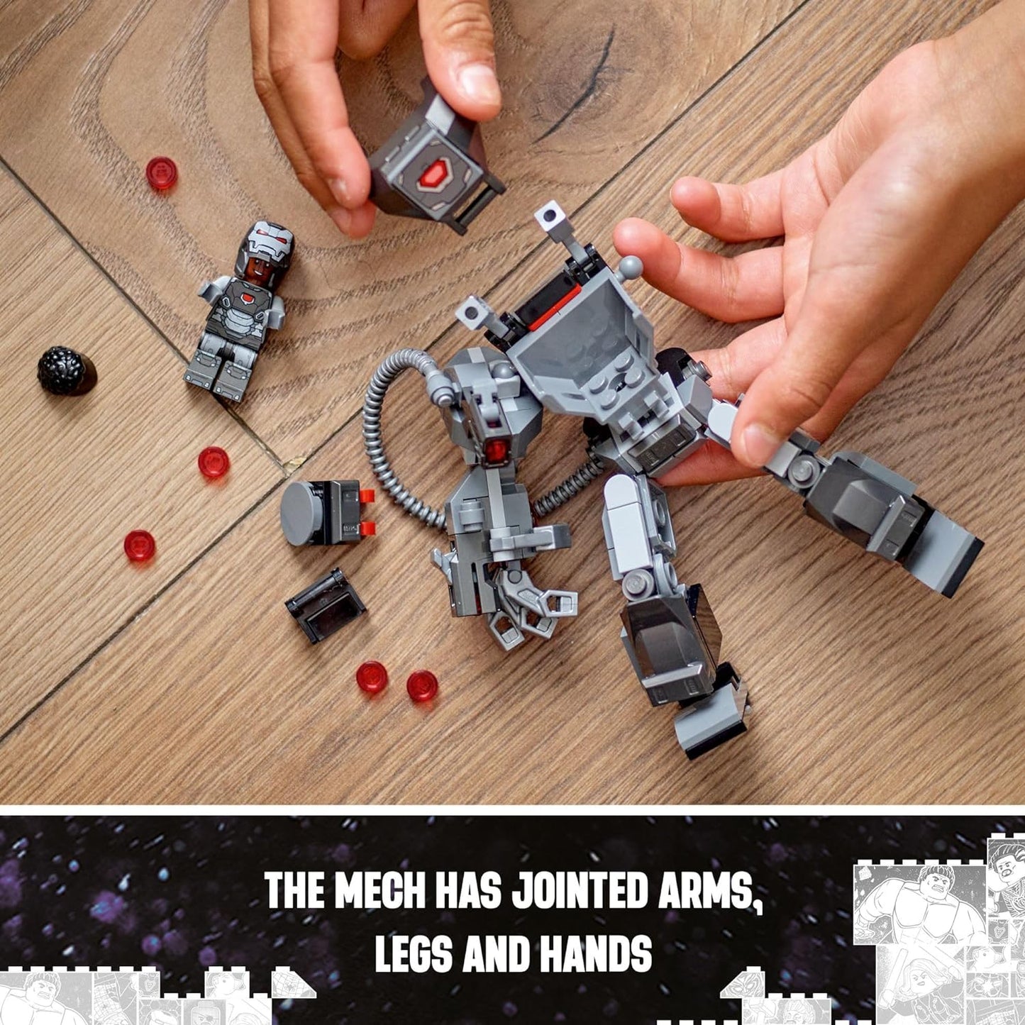 LEGO Marvel War Machine Mech Armor Buildable Marvel Action Figure Toy for with 3 Stud