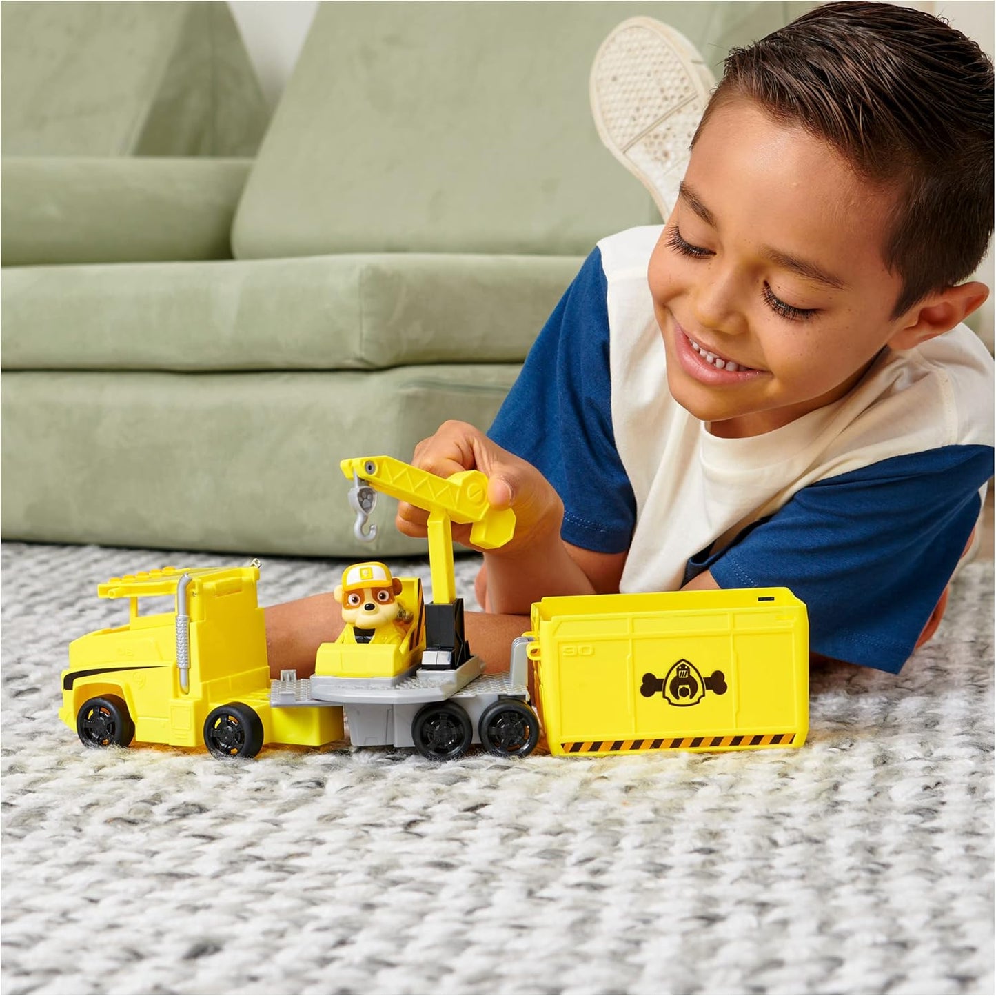 Paw Patrol Big Truck Pup's Rubble Transforming Toy Trucks with Action Figure for