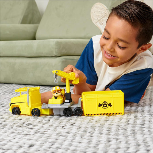 Paw Patrol Big Truck Pup's Rubble Transforming Toy Trucks with Action Figure for