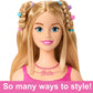 Barbie Doll Styling Head Blond Hair with 20 Colorful Doll Head for Hair Styling